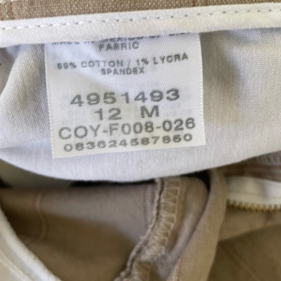 Y2K LEE sz 12 Cotton Stretch Khaki Pin Stripe High Waisted Trouser Style Pants - Picture 5 of 5